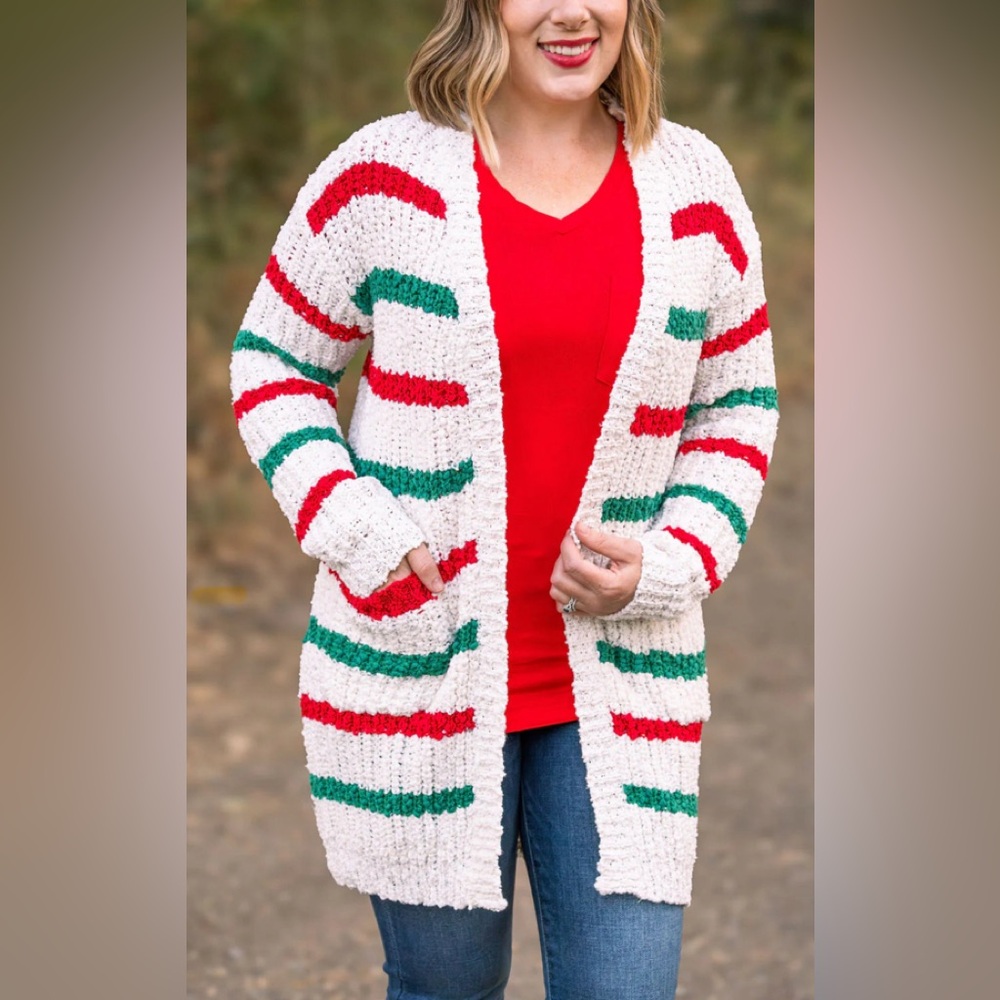 Michelle Mae Christmas Stripe Cardigan